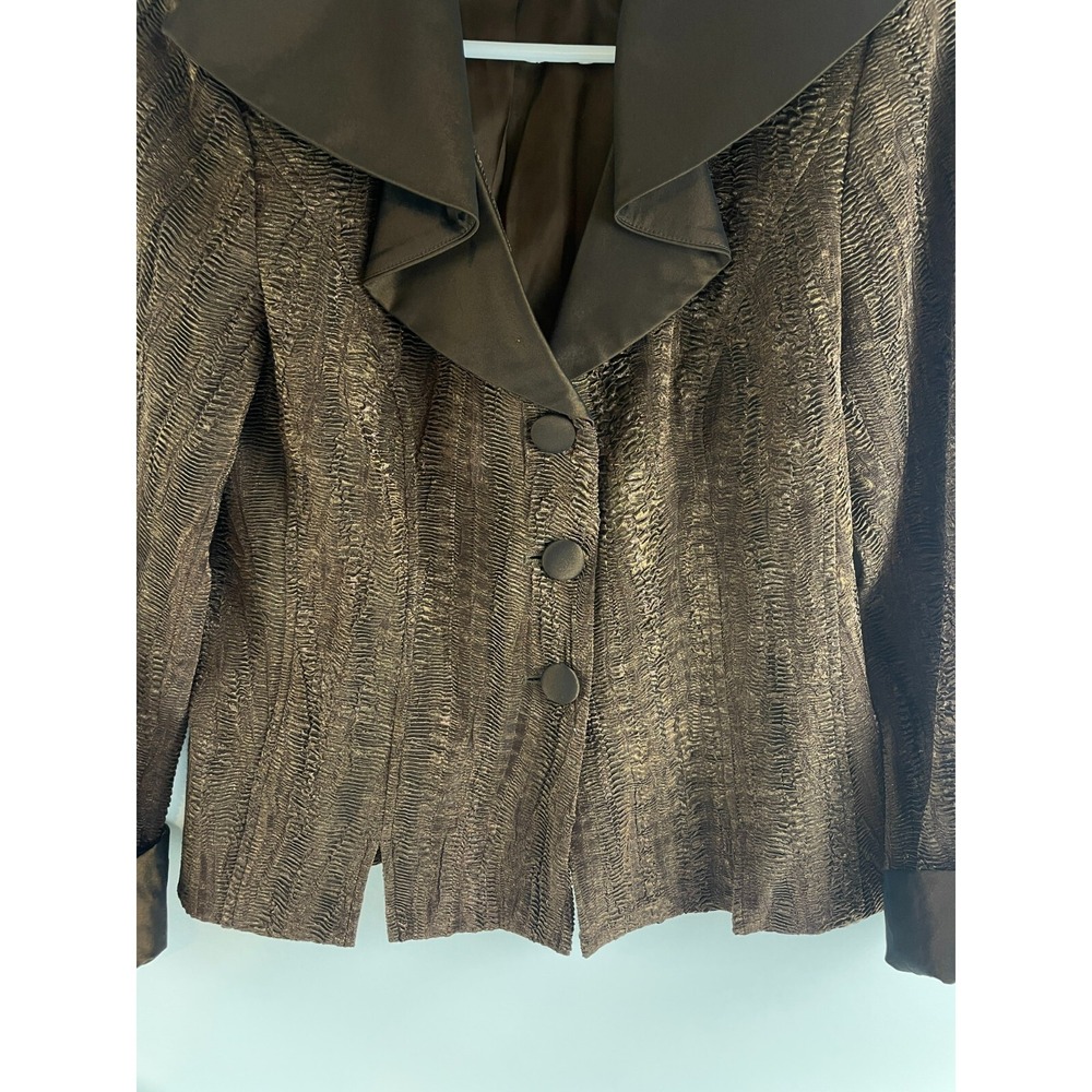 Juliana Jacket Women's Size 8 Brown Shoulder Pads Vintage Blazer Three Button - Picture 3 of 7
